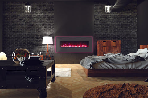 Image of Sierra Flame 55 inch Wall Mount Linear Electric Fireplace - Heater - Electric Fireplaces Depot