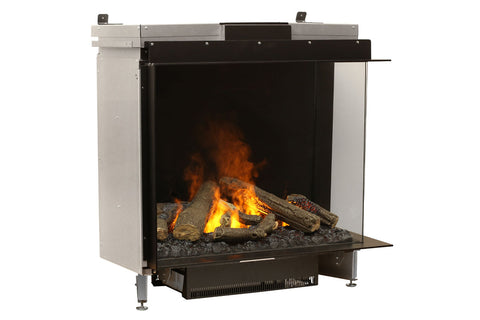 Image of Faber E-Matrix 35 -inch 2-Sided Right Corner Water Vapor Built-In Electric Fireplace Firebox | FEF3226L2R | Water Myst Fireplace | Electric Fireplaces Depot