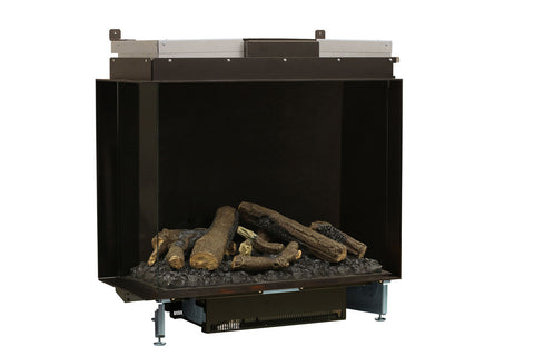 Image of Faber E-Matrix 35 -inch 2-Sided Left Corner Water Vapor Built-In Electric Fireplace Firebox | FEF3226L2L | Water Myst Fireplace | Electric Fireplaces Depot
