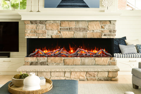 Image of Amantii Panorama Tru View Slim 72-inch 3-Sided View Built In Indoor OutdoorElectric Fireplace with Heater | 72-TRV-SLIM