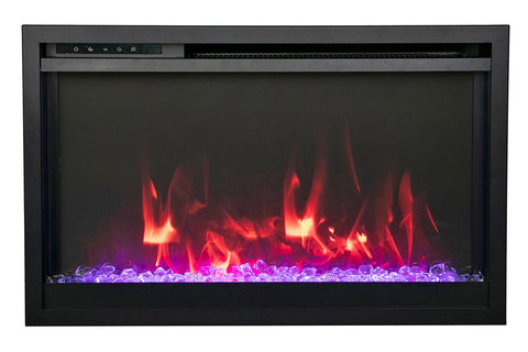 Image of Amantii Traditional Extra Slim 30-Inch Built-In Electric Firebox Insert | Electric Fireplace Heater | TRD-30-XS | Electric Fireplaces Depot
