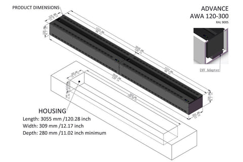 Image of Aquafire Water Vapor 60'' Built-In Electric Fireplace Insert | Water Mist Electric Fireplace | AWA-60-150 | Electric Fireplaces Depot