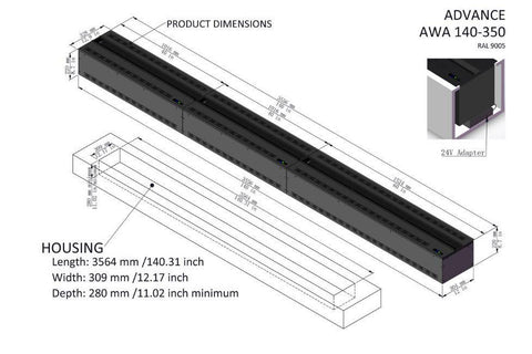 Image of Aquafire Water Vapor 60'' Built-In Electric Fireplace Insert | Water Mist Electric Fireplace | AWA-60-150 | Electric Fireplaces Depot
