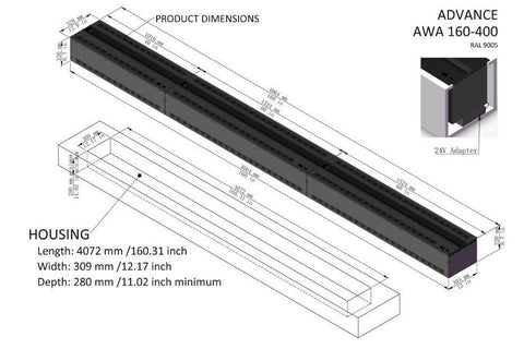 Image of Aquafire Water Vapor 20'' Built-In Electric Fireplace Insert | Water Mist Electric Fireplace | AWA-20-50 | Electric Fireplaces Depot