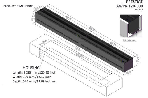 Image of AFireWater Prestige Pro Water Vapor 40'' Built-In Electric Fireplace Insert | Water Mist Electric Fireplace | AWPR-40-100 | Electric Fireplaces Depot