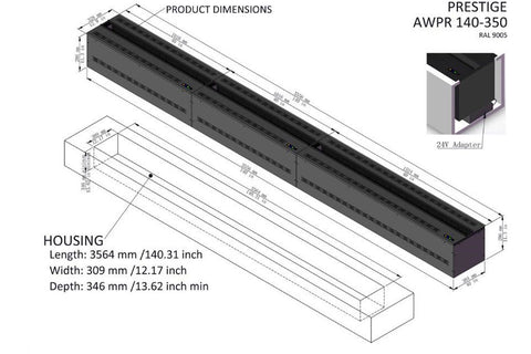 Image of AFireWater Prestige Pro Water Vapor 40'' Built-In Electric Fireplace Insert | Water Mist Electric Fireplace | AWPR-40-100 | Electric Fireplaces Depot