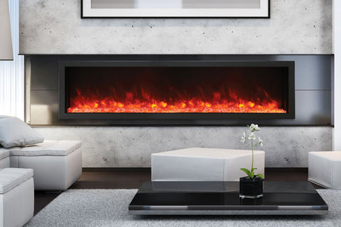 Image of Amantii Panorama 88-in Deep Tall Built-in Indoor Outdoor Electric Fireplace - Heater - BI-88-DEEP-XT