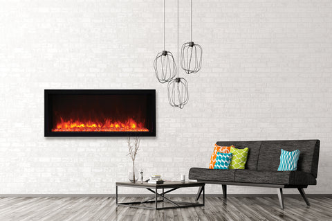 Image of Amantii Panorama 40-in Extra Slim Built-in Indoor Outdoor Electric Fireplace - Heater - BI-40XTRASLIM