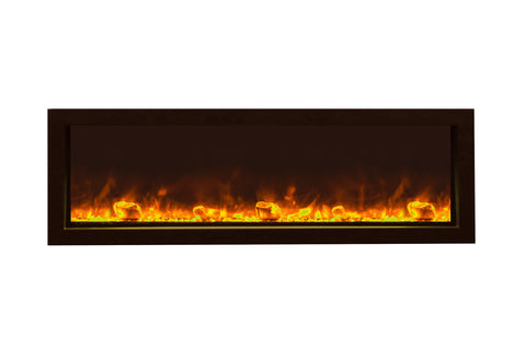 Image of Amantii Panorama 40 inch Slim Built-in Indoor & Outdoor Electric Fireplace – Heater - BI-40-SLIM-OD - Electric Fireplaces Depot