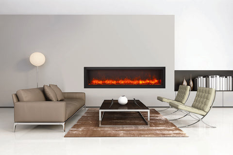 Image of Amantii Panorama 72 inch Slim Built-in Indoor & Outdoor Electric Fireplace - Heater - BI-72-SLIM-OD - Electric Fireplaces Depot