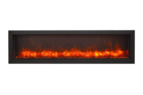 Image of Amantii Panorama 60 inch Slim Built-in Indoor & Outdoor Electric Fireplace - Heater - BI-60-SLIM-OD - Electric Fireplaces Depot