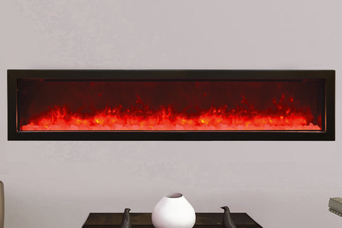 Image of Amantii Panorama 88 inch Slim Built-in Indoor & Outdoor Electric Fireplace - Heater - BI-88-SLIM-OD - Electric Fireplaces Depot