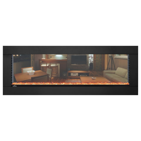 Image of Napoleon Clearion Elite 60 inch See Through Built in Electric Fireplace | SeeThru Insert | Heater | NEFBD60HE | Electric Fireplaces Depot