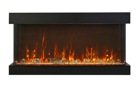 Image of Amantii Tru View Extra Tall Deep 50-inch 3-Sided View Built In Indoor & Outdoor Electric Fireplace with Heater | 50-TRV-XT-XL | Electric Fireplaces Depot