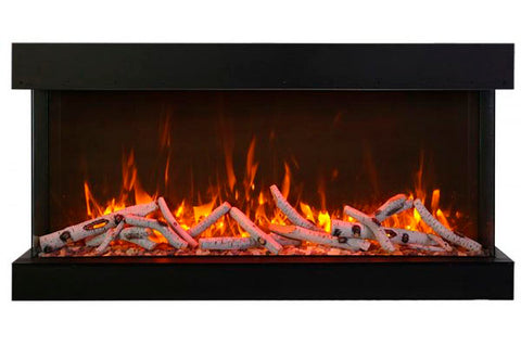 Image of Amantii Tru View Extra Tall Deep 40-inch 3-Sided View Built In Indoor & Outdoor Electric Fireplace with Heater | 40-TRV-XT-XL | Electric Fireplaces Depot