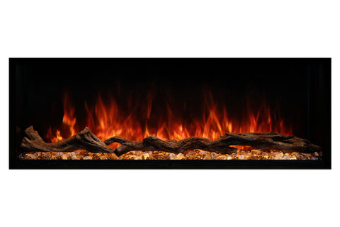 Image of Modern Flames Landscape Pro 58" 3-Sided Electric Fireplace Wall Mount Studio Suite Mantel in White | WMC44LPMRTF | Electric Fireplaces Depot