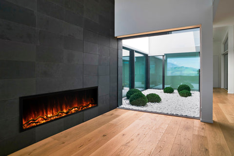 Image of Modern Flames Landscape Pro Slim 68-inch Built In Wall Mount Linear Electric Fireplace | LPS-6814 | Electric Fireplaces Depot