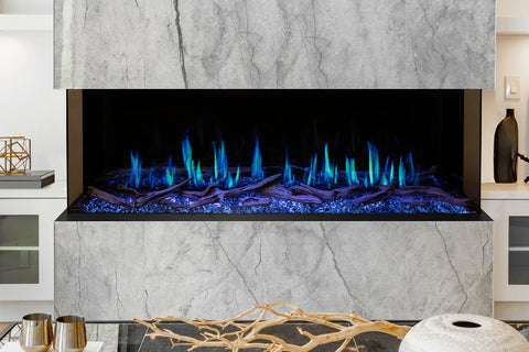 Image of Returned Modern Flames Orion Multi-Sided 76-inch Heliovision Virtual Smart Built In Electric Fireplace - OR76-MULTI