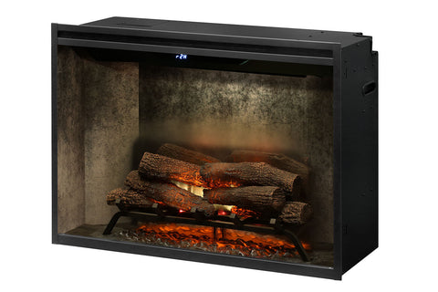 Image of Dimplex Revillusion 36 inch Built In Electric Fireplace Weathered Concrete - Firebox - Heater - RBF36WC - Electric Fireplaces Depot