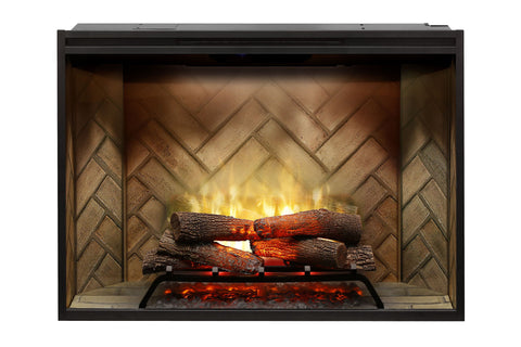 Image of Dimplex Revillusion 42 inch Built-In Electric Fireplace with Herringbone Brick - Firebox - Heater - RBF42 - Electric Fireplaces Depot
