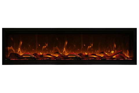 Image of Amantii Symmetry 74'' Built In Fully Recessed Flush Mount Linear Indoor & Outdoor Electric Fireplace | Extra Tall Deep | SYM-74-XT | Electric Fireplaces Depot
