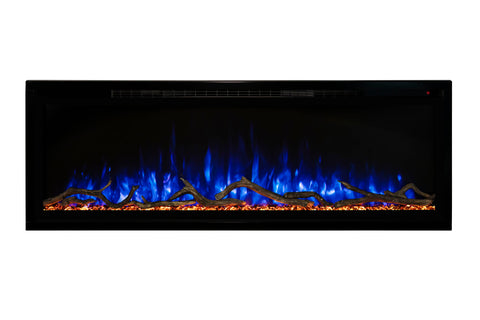 Image of Modern Flames Spectrum Slimline 60 inch Wall Mount Built in Electric Fireplace Insert | Fully Recessed 4'' Wall | SPS-60B | Electric Fireplaces Depot