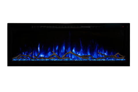 Image of Returned Modern Flames Spectrum Slimline 50 inch Wall Mount Built in Electric Fireplace Insert | Fully Recessed 4'' Wall | SPS-50B
