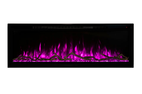 Image of Modern Flames Spectrum Slimline 74 inch Wall Mount Built in Electric Fireplace | Fully Recessed 4'' Wall | SPS-74B | Electric Fireplaces Depot