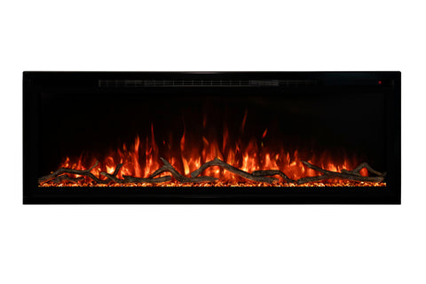 Image of Modern Flames Spectrum Slimline 60 inch Wall Mount Built in Electric Fireplace Insert | Fully Recessed 4'' Wall | SPS-60B | Electric Fireplaces Depot
