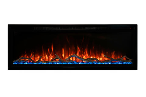 Image of Modern Flames Spectrum Slimline 100 inch Wall Mount Built in Electric Fireplace Insert | Fully Recessed 4'' Wall | SPS-100B | Electric Fireplaces Depot