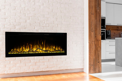 Image of Modern Flames Spectrum Slimline 74 inch Wall Mount Built in Electric Fireplace | Fully Recessed 4'' Wall | SPS-74B | Electric Fireplaces Depot