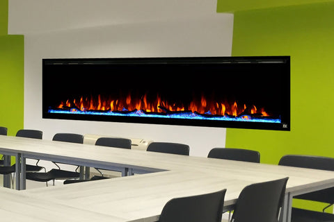 Image of Touchstone Sideline Elite 100" Built-In Recessed Flush Mount Electric Fireplace - 80044 - Electric Fireplaces Depot