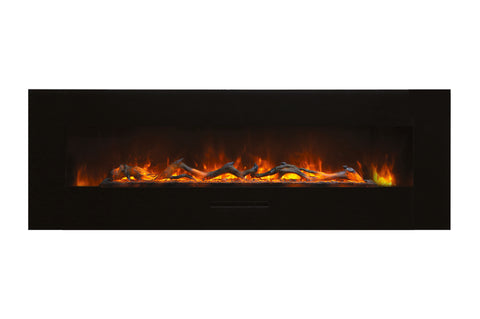 Image of Amantii 70 inch Built In Flush Mount Wall Mount Linear Electric Fireplace | Black or White | WM-FM-60-7023-BG | Electric Fireplaces Depot