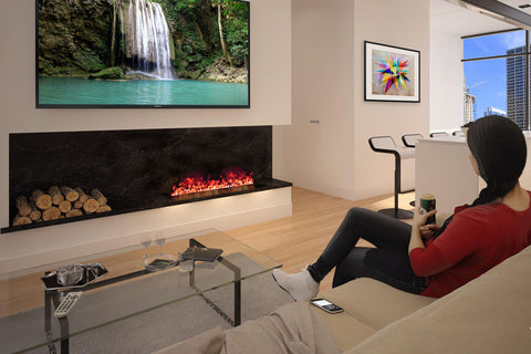 Image of AFireWater Prestige Pro Water Vapor 40'' Built-In Electric Fireplace Insert | Water Mist Electric Fireplace | AWPR-40-100 | Electric Fireplaces Depot