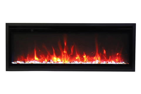 Image of Amantii Symmetry 42 inch Xtra Slim Fully Recessed Wall Mount Linear Electric Fireplace - SYM-SLIM-42 SYM-42-XTRASLIM
