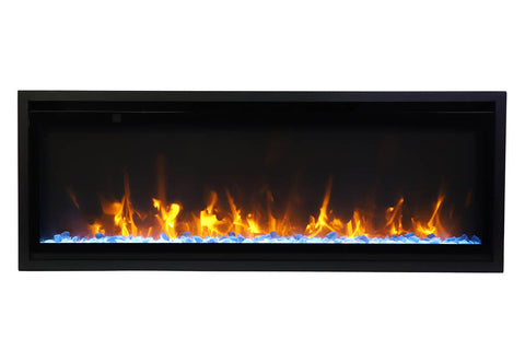 Image of Amantii Symmetry 42 inch Xtra Slim Fully Recessed Wall Mount Linear Electric Fireplace - SYM-SLIM-42 SYM-42-XTRASLIM