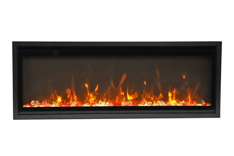 Image of Amantii Symmetry 50 inch Xtra Slim Fully Recessed Wall Mount Linear Electric Fireplace SYM-50-XTRASLIM SYM-SLIM-50