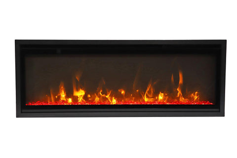 Image of Amantii Symmetry 50 inch Xtra Slim Fully Recessed Wall Mount Linear Electric Fireplace SYM-50-XTRASLIM SYM-SLIM-50