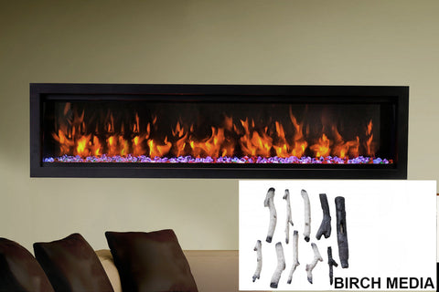 Image of Amantii Symmetry Bespoke Wall Mount Recessed Linear Indoor & Outdoor Electric Fireplace BESPOKE | Electric Fireplaces Depot
