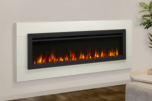 SimpliFire Crestline 71 Electric Fireplace Wall Mount Mantel Package - SF-ALLS60 WMK-WH-ALLS60