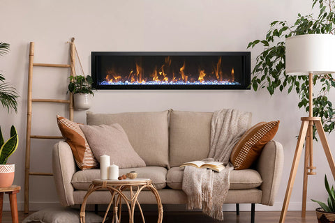 Image of Amantii Panorama 50 inch Slim Built-in Indoor & Outdoor Electric Fireplace - Heater - BI-50-SLIM-OD - Electric Fireplaces Depot
