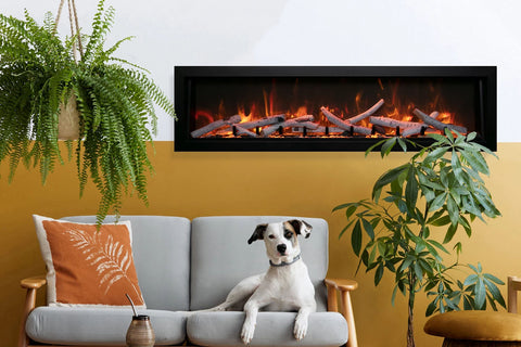 Image of Amantii Panorama 88-in Deep Tall Built-in Indoor Outdoor Electric Fireplace - Heater - BI-88-DEEP-XT