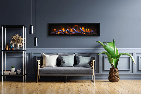 Image of Amantii Panorama 88-in Deep Tall Built-in Indoor Outdoor Electric Fireplace - Heater - BI-88-DEEP-XT