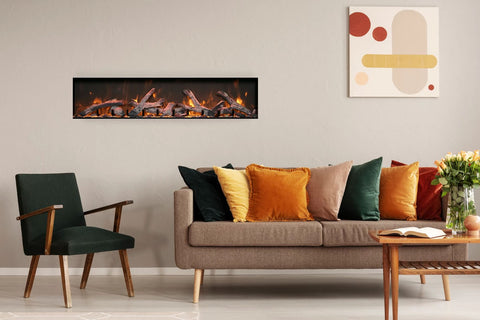 Image of Amantii Panorama 88-in Deep Tall Built-in Indoor Outdoor Electric Fireplace - Heater - BI-88-DEEP-XT