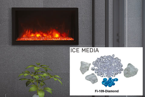 Image of Amantii Panorama 40-in Deep Tall Built-in Indoor & Outdoor Electric Fireplace - Heater - BI-40-DEEP-XT - Electric Fireplaces Depot