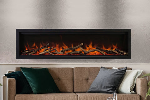 Image of Amantii Symmetry Lumina 34 inch Built In Fully Recessed Wall Mount Indoor Outdoor Smart Electric Fireplace | SYM-34-LUMINA