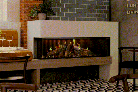 Image of Ambiance Luxus 60" Vitrual Single Side View Built-In Electric Fireplace