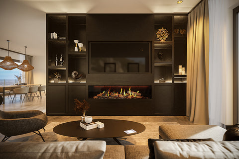 Image of Ambiance Luxus 60" Vitrual Single Side View Built-In Electric Fireplace