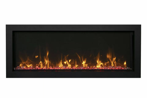 Image of Amantii Panorama 50-in Extra Slim Built-in Indoor Outdoor Electric Fireplace - Heater - BI-50XTRASLIM