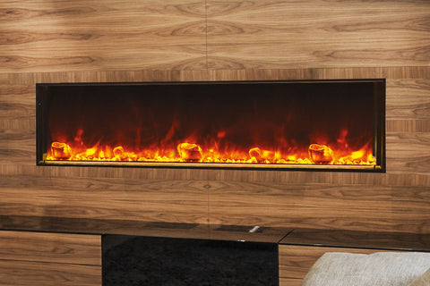 Image of Returned Amantii Panorama 72 inch Deep Built-in Indoor Outdoor Electric Fireplace – Heater – BI-72-DEEP-OD-OB